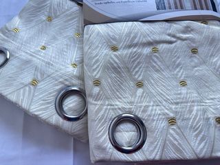 2 Tende Ophelia Coprente 130x275 Panna / Oro