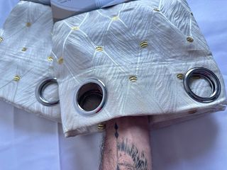 2 Tende Ophelia Coprente 130x275 Panna / Oro