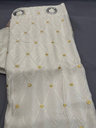 2 Tende Ophelia Coprente 130x275 Panna / Oro