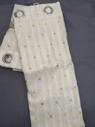 2 Tende Ophelia Coprente 130x275 Panna / Oro