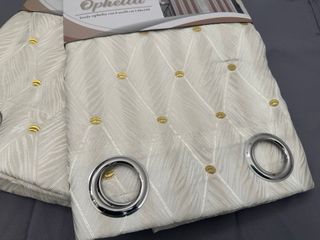 2 Tende Ophelia Coprente 130x275 Panna / Oro