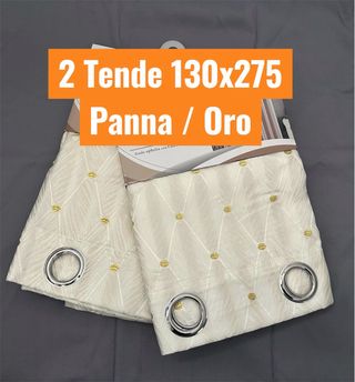 2 Tende Ophelia Coprente 130x275 Panna / Oro