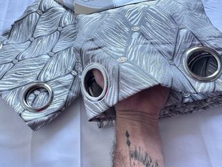 2 Tende Ophelia Coprente 130x275 Grigio / Argento
