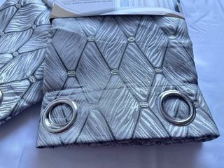 2 Tende Ophelia Coprente 130x275 Grigio / Argento