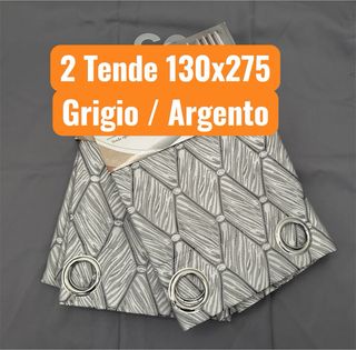 2 Tende Ophelia Coprente 130x275 Grigio / Argento