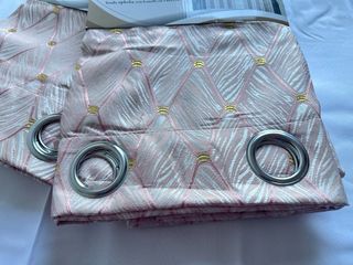 2 Tende Ophelia Coprente 130x275 Rosa / Oro