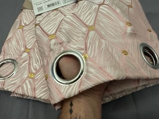 2 Tende Ophelia Coprente 130x275 Rosa / Oro