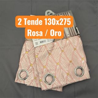 2 Tende Ophelia Coprente 130x275 Rosa / Oro