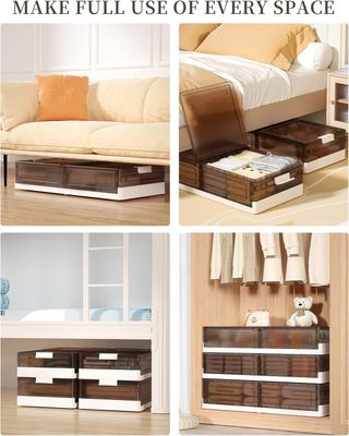 Caja Almacenaje Plegable 51L Gris/Blanco