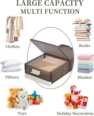 Caja Almacenaje Plegable 51L Gris/Blanco