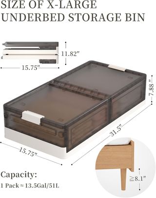 Caja Almacenaje Plegable 51L Gris/Blanco
