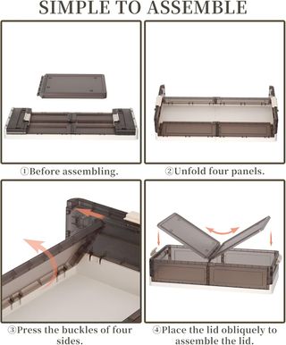 Caja Almacenaje Plegable 51L Gris/Blanco