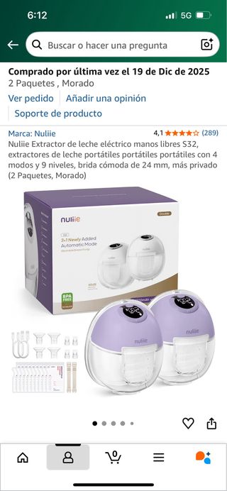 Sacaleches Eléctrico Nuliie S32 Morado