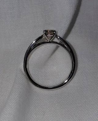 Anillo Oro Blanco 14k Diamante Fancy Marrón