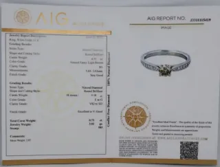 Anillo Oro Blanco 14k Diamante Fancy Marrón