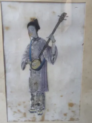 Acuarela china antigua 6 pinturas