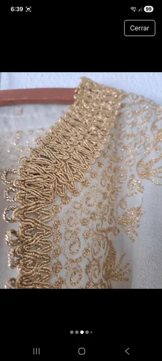 Kaftan Vintage Beige y Dorado