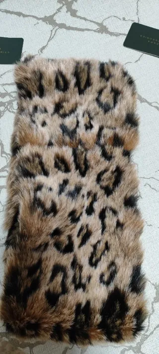 Bufanda de pelo estampado leopardo