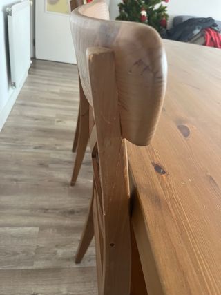 Mesa comedor madera + 4 sillas