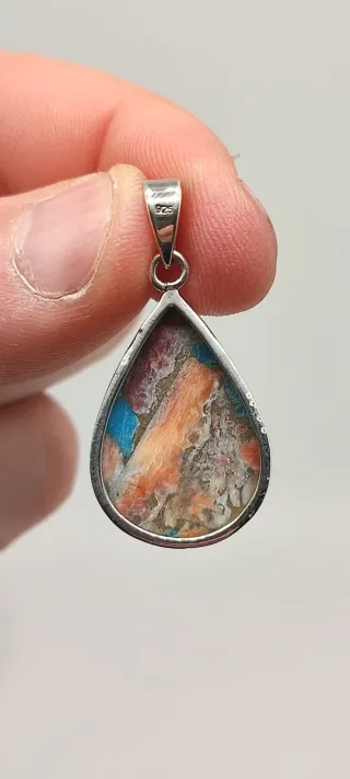 Colgante de Plata y turquesa ostra.