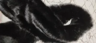 Bufanda Zara pelo negra nueva