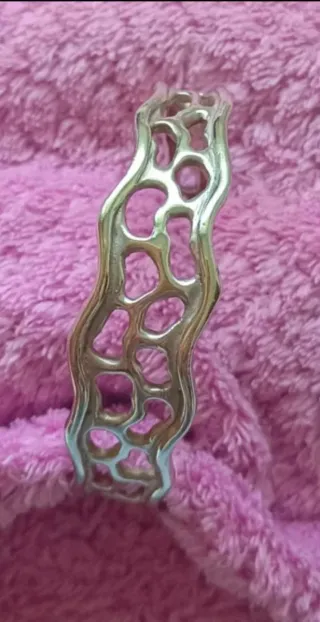 Precioso Brazalete Plata Legítima de Diseño