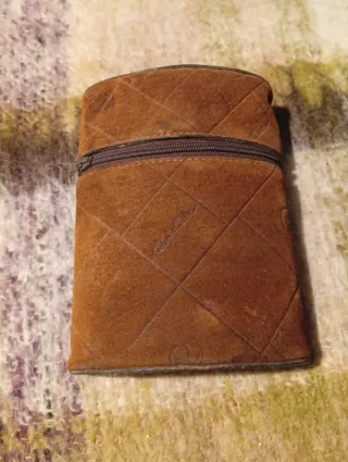 Fiaschetta della Grappa portaoggetti in camoscio