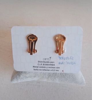 Pendientes perla cierre pinza Careli