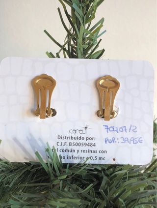 Pendientes perla cierre pinza Careli