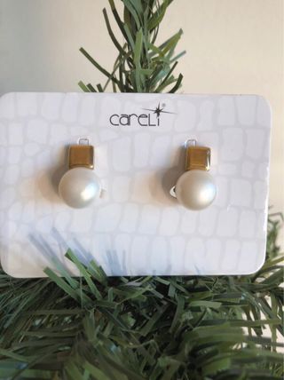 Pendientes perla cierre pinza Careli