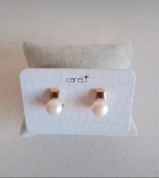 Pendientes perla cierre pinza Careli