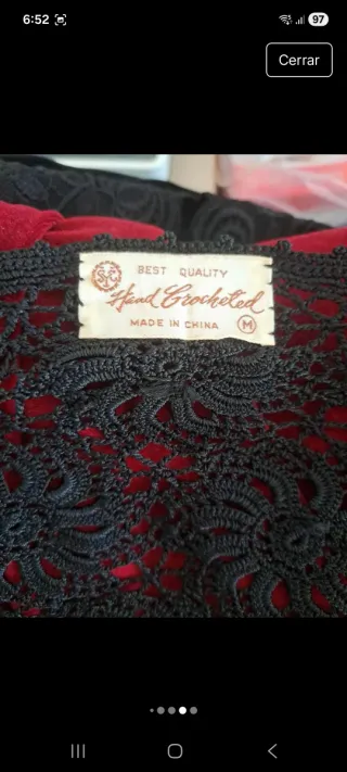 Mantoncillo vintage encaje negro