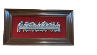 Cuadro Última Cena Metal Marco Madera