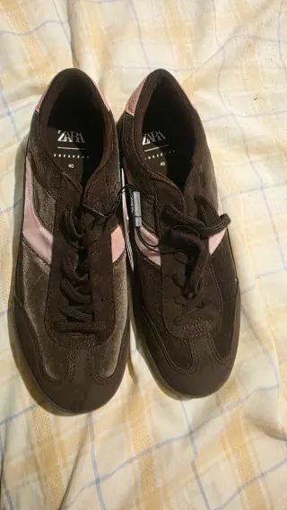 Zapatos Zara Marrones y Rosas Talla 40