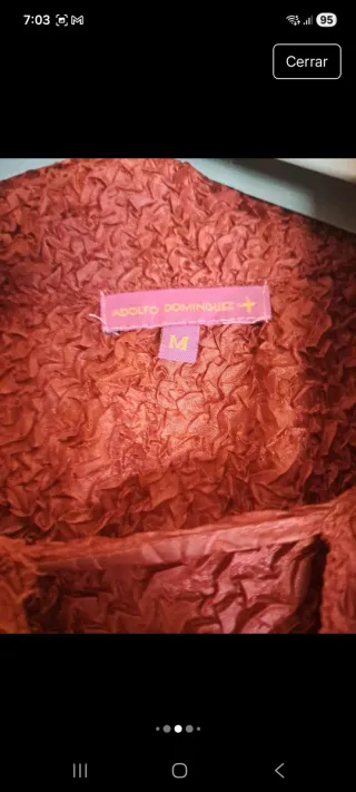 Blusa Adolfo Dominguez Talla M Roja