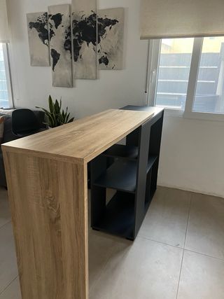 Barra da bar modulare in antracite e legno