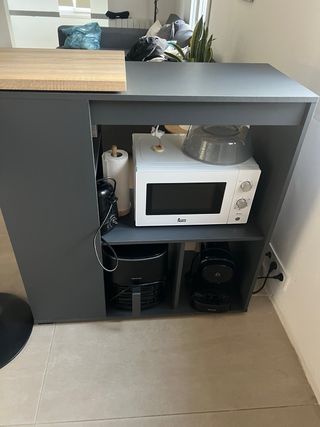 Barra da bar modulare in antracite e legno