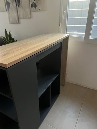 Barra da bar modulare in antracite e legno