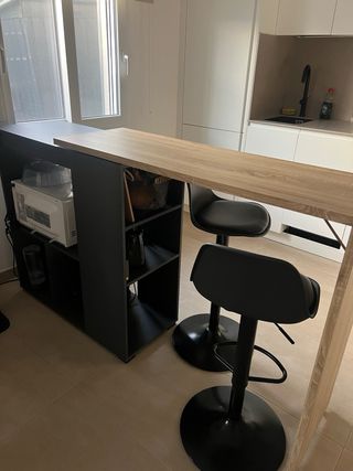 Barra da bar modulare in antracite e legno