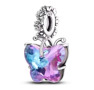 Charm Mariposa Pandora Cristal Azul y Morado