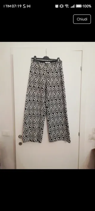 Pantaloni palazzo fantasia geometrica