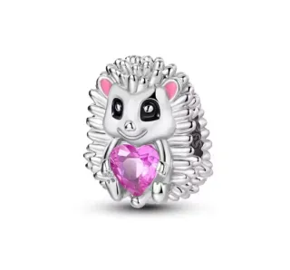 Charm Pandora Erizo Corazón Rosa Plata