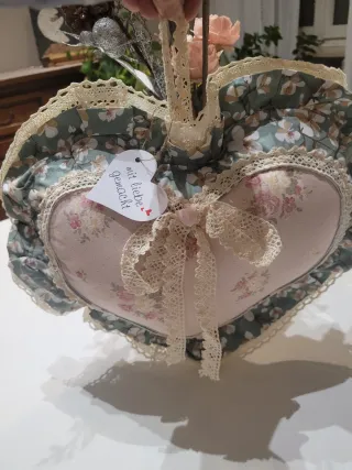 Cuscino Cuore Shabby Chic Fatto a Mano