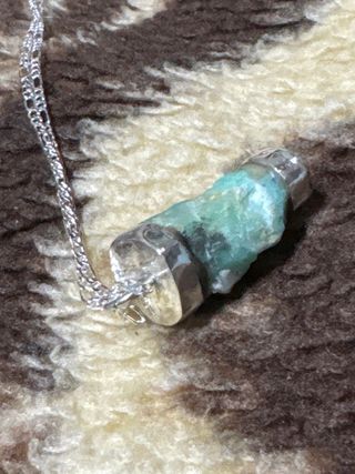 Colgante Plata Esmeralda Engarzada