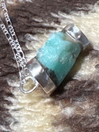 Colgante Plata Esmeralda Engarzada