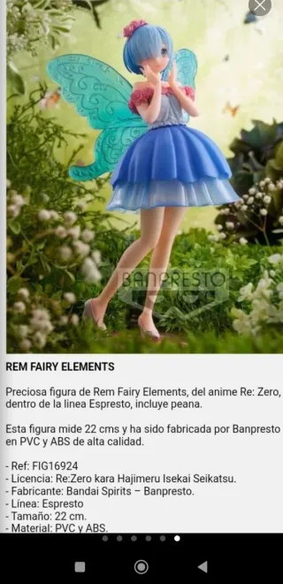 Figura Banpresto Re:Zero Rem Fairy Elements