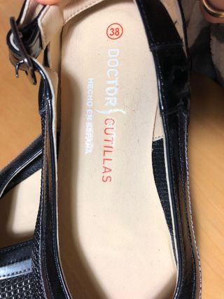 Zapatos Doctor Cutillas Talla 38 Negro y plata