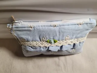 Pochette Shabby Chic Blu/Beige