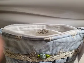 Pochette Shabby Chic Blu/Beige