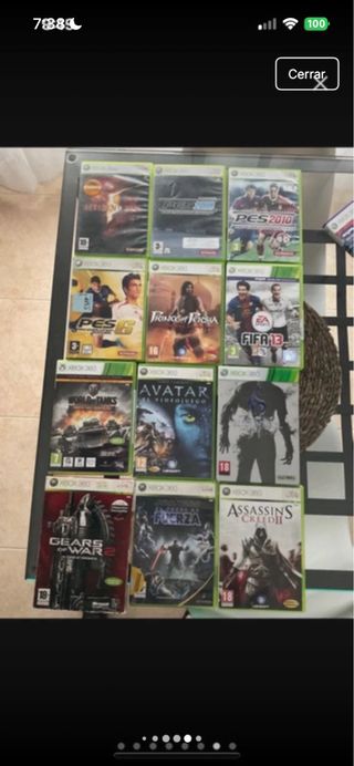 Xbox 360 con mandos y juegos